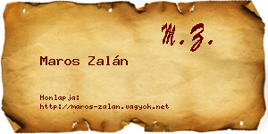 Maros Zalán névjegykártya